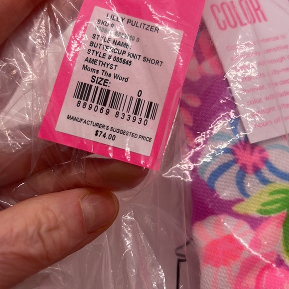 NWT Lilly Pulitzer 5”Buttercup Knit Shorts. Color:Amethyst Moms The World.Size 0 - Picture 8 of 8